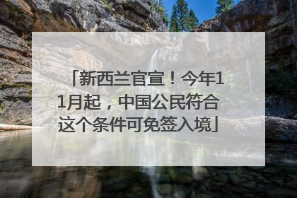 新西兰官宣！今年11月起，中国公民符合这个条件可免签入境