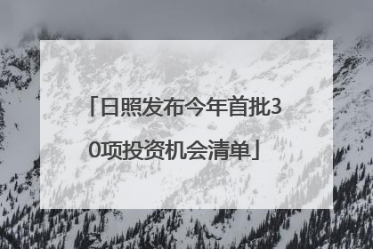 日照发布今年首批30项投资机会清单