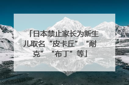 日本禁止家长为新生儿取名“皮卡丘”“耐克”“布丁”等