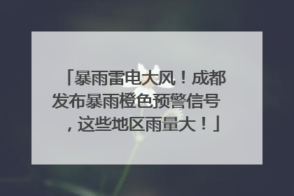 暴雨雷电大风！成都发布暴雨橙色预警信号，这些地区雨量大！