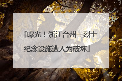 曝光！浙江台州一烈士纪念设施遭人为破坏