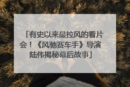 有史以来最拉风的看片会！《风驰赛车手》导演陆伟揭秘幕后故事