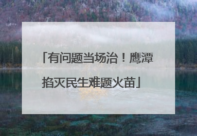 有问题当场治！鹰潭掐灭民生难题火苗