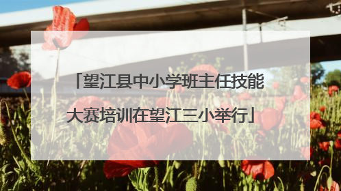 望江县中小学班主任技能大赛培训在望江三小举行