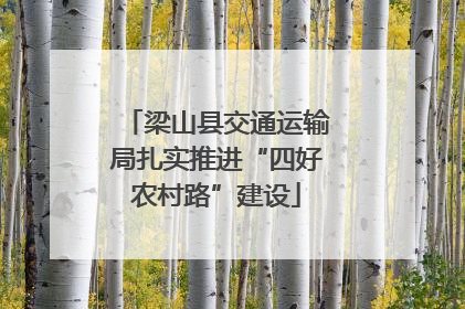 梁山县交通运输局扎实推进“四好农村路”建设