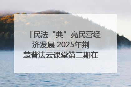民法“典”亮民营经济发展 2025年荆楚普法云课堂第二期在武汉客厅开讲