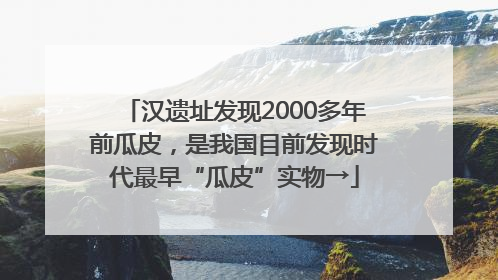 汉遗址发现2000多年前瓜皮，是我国目前发现时代最早“瓜皮”实物→