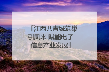 江西共青城筑巢引凤来 赋能电子信息产业发展