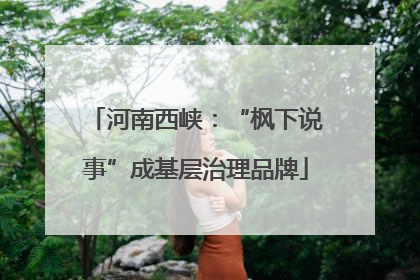 河南西峡：“枫下说事”成基层治理品牌