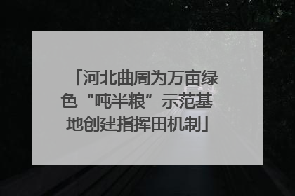 河北曲周为万亩绿色“吨半粮”示范基地创建指挥田机制