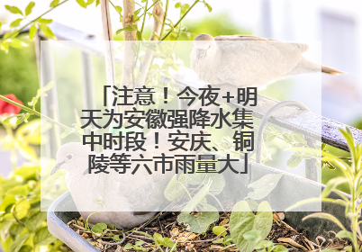 注意！今夜+明天为安徽强降水集中时段！安庆、铜陵等六市雨量大