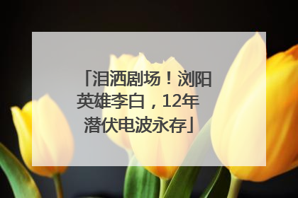 泪洒剧场！浏阳英雄李白，12年潜伏电波永存