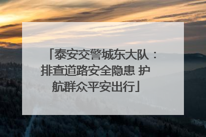 泰安交警城东大队：排查道路安全隐患 护航群众平安出行
