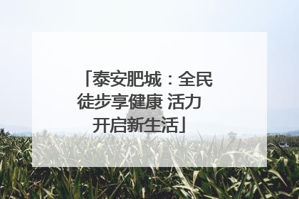 泰安肥城：全民徒步享健康 活力开启新生活