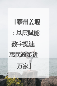 泰州姜堰：基层赋能数字提速 惠民政策进万家