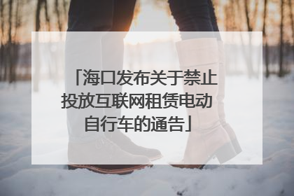 海口发布关于禁止投放互联网租赁电动自行车的通告
