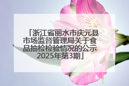 浙江省丽水市庆元县市场监督管理局关于食品抽检检验情况的公示2025年第3期
