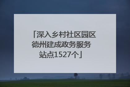 深入乡村社区园区 德州建成政务服务站点1527个