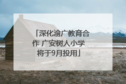 深化渝广教育合作 广安树人小学将于9月投用