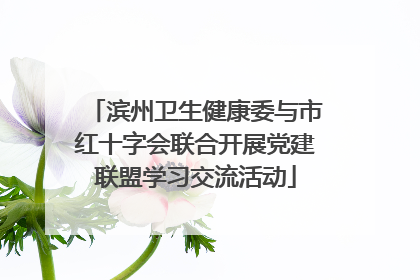 滨州卫生健康委与市红十字会联合开展党建联盟学习交流活动