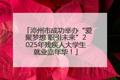 漳州市成功举办“爱聚梦想 职引未来”2025年残疾人大学生就业嘉年华！