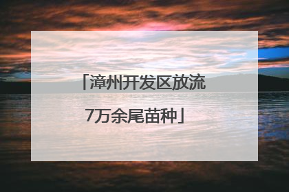漳州开发区放流7万余尾苗种