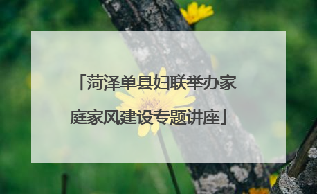 菏泽单县妇联举办家庭家风建设专题讲座