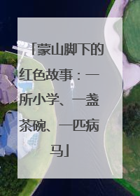 蒙山脚下的红色故事：一所小学、一盏茶碗、一匹病马