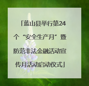 蓝山县举行第24个“安全生产月”暨防范非法金融活动宣传月活动启动仪式
