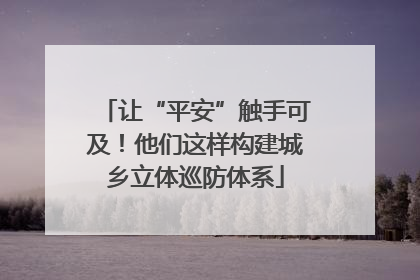 让“平安”触手可及！他们这样构建城乡立体巡防体系