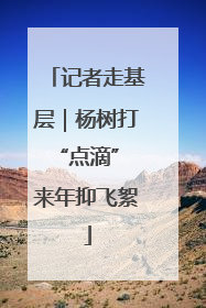 记者走基层｜杨树打“点滴” 来年抑飞絮