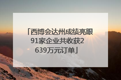 西博会达州成绩亮眼 91家企业共收获2639万元订单