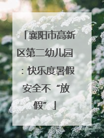 襄阳市高新区第二幼儿园：快乐度暑假 安全不“放假”