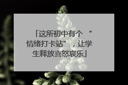 这所初中有个 “情绪打卡站”，让学生释放喜怒哀乐
