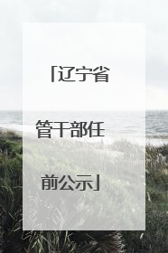 辽宁省管干部任前公示