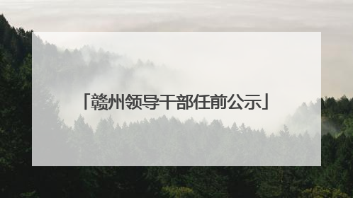 赣州领导干部任前公示
