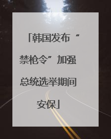韩国发布“禁枪令”加强总统选举期间安保