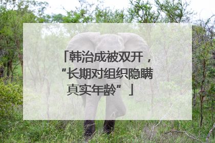 韩治成被双开，“长期对组织隐瞒真实年龄”
