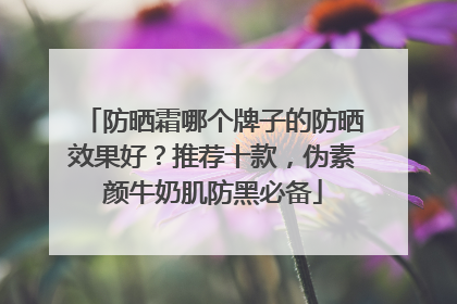 防晒霜哪个牌子的防晒效果好？推荐十款，伪素颜牛奶肌防黑必备