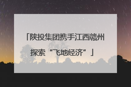 陕投集团携手江西赣州 探索“飞地经济”