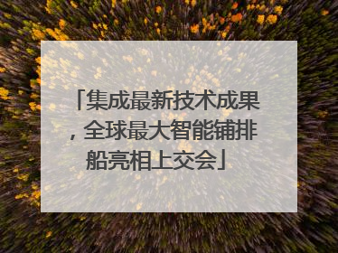 集成最新技术成果，全球最大智能铺排船亮相上交会
