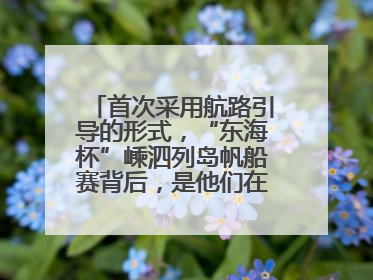 首次采用航路引导的形式，“东海杯”嵊泗列岛帆船赛背后，是他们在保驾护航