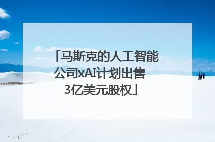 马斯克的人工智能公司xAI计划出售3亿美元股权