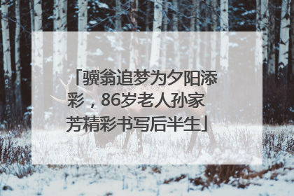 骥翁追梦为夕阳添彩，86岁老人孙家芳精彩书写后半生