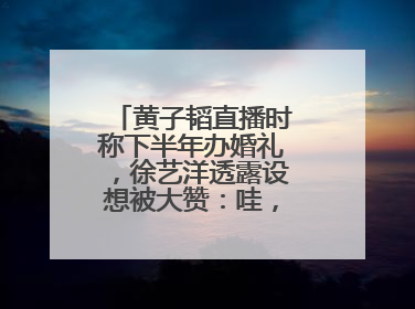 黄子韬直播时称下半年办婚礼，徐艺洋透露设想被大赞：哇，这个太好了