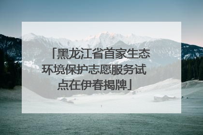 黑龙江省首家生态环境保护志愿服务试点在伊春揭牌