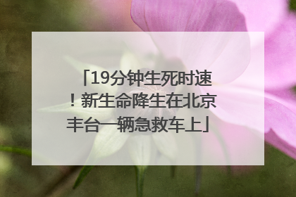 19分钟生死时速！新生命降生在北京丰台一辆急救车上