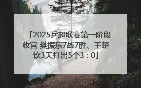 2025乒超联赛第一阶段收官 樊振东7战7胜、王楚钦3天打出5个3∶0