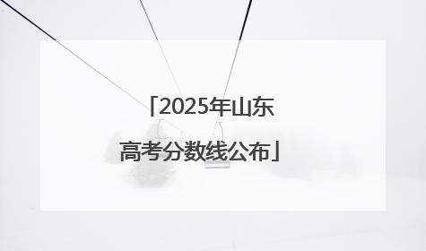 2025年山东高考分数线公布