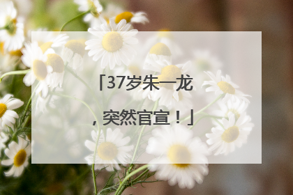 37岁朱一龙，突然官宣！